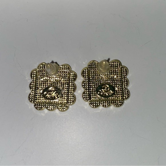 Earrings cream, black and gold tone - Picture 6 of 6